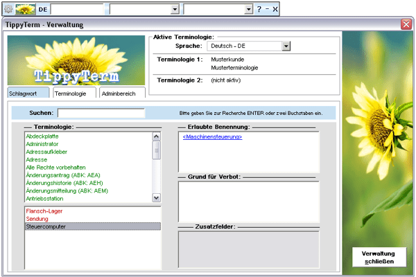 TippyTerm Schlagwortbereich