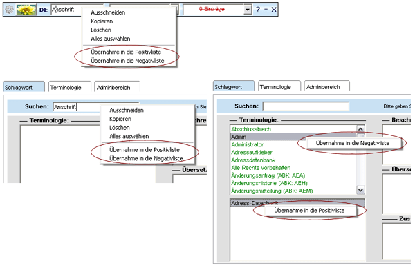 TippyTerm Vorschlagswesen